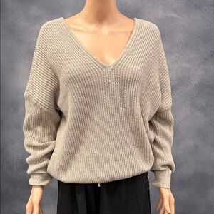 SHEIN V-Neck Sweater - Cream